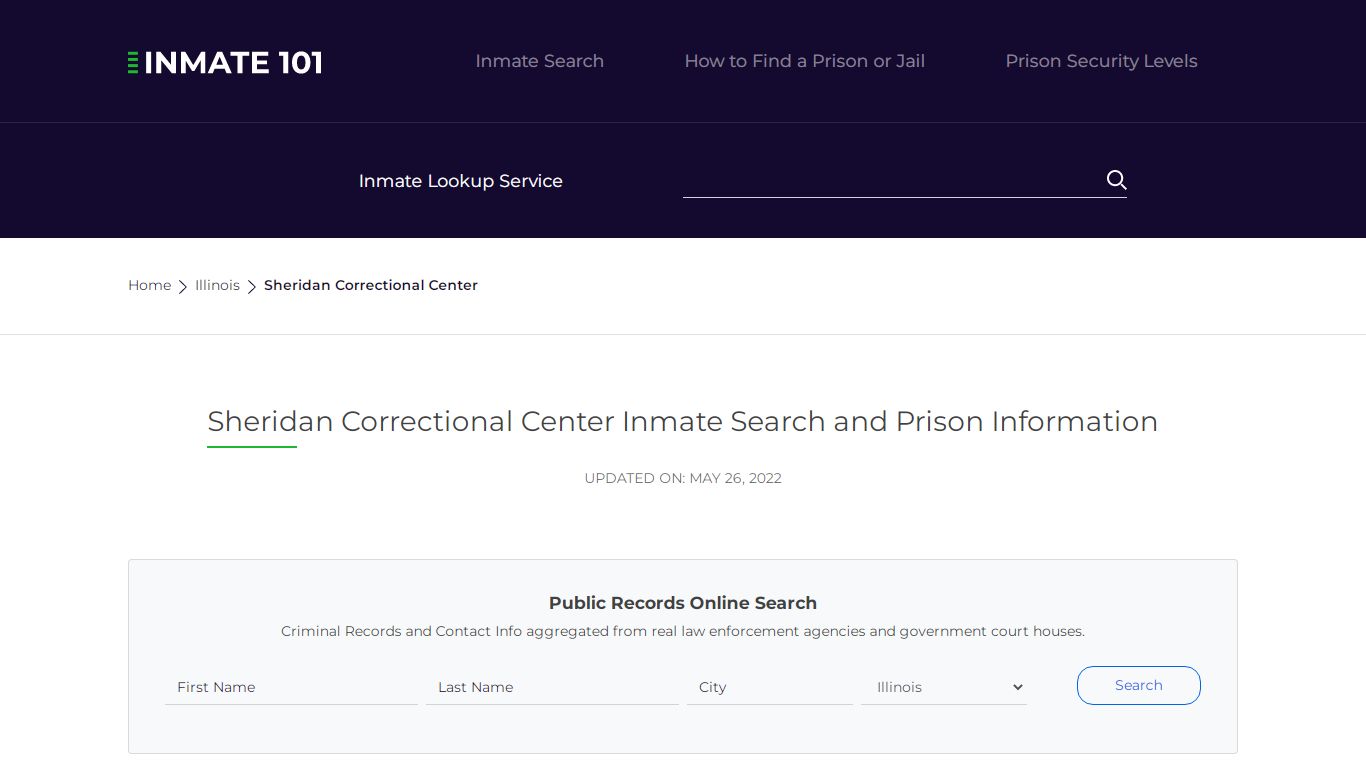 Sheridan Correctional Center Inmate Search, Visitation ...