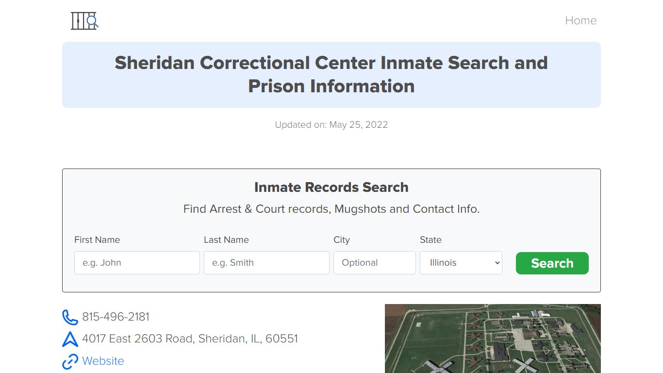 Sheridan Correctional Center Inmate Search, Visitation ...